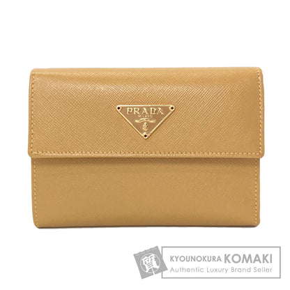 PRADA Logo Hardware Tri-fold wallet (with Coin Pocket) Leather Ladies [Used]
