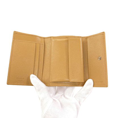 PRADA Logo Hardware Tri-fold wallet (with Coin Pocket) Leather Ladies [Used]