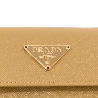 PRADA Logo Hardware Tri-fold wallet (with Coin Pocket) Leather Ladies [Used]