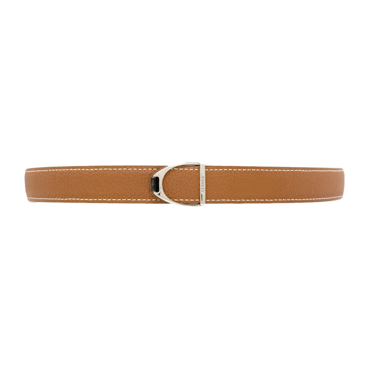 HERMES Cavalier SilverHardware belt Calf mens [Used]