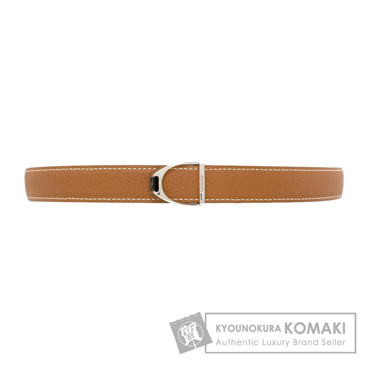 HERMES Cavalier SilverHardware belt Calf mens [Used]
