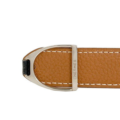 HERMES Cavalier SilverHardware belt Calf mens [Used]
