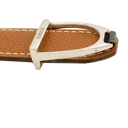 HERMES Cavalier SilverHardware belt Calf mens [Used]