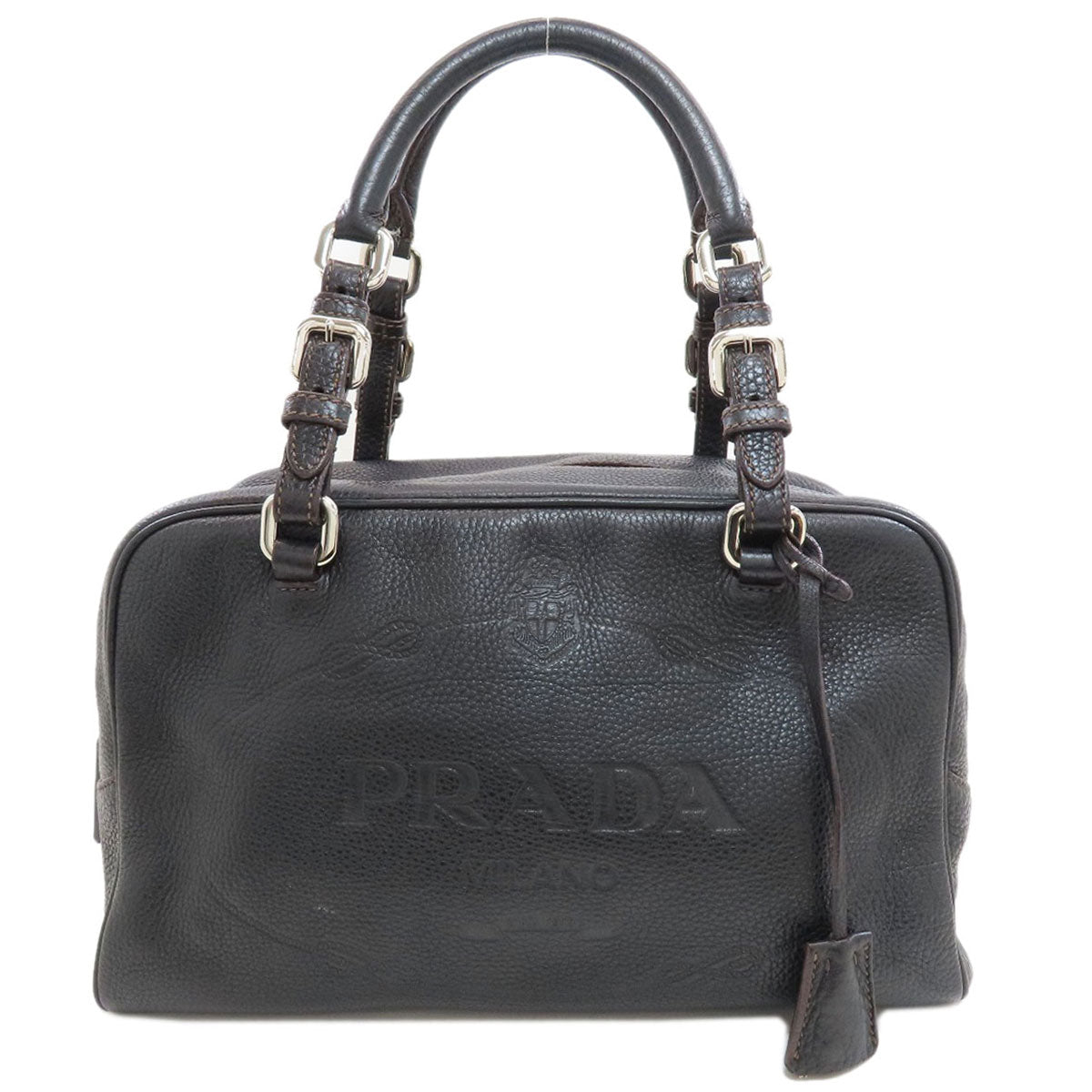 PRADA Embossed logo Handbag Leather Ladies [Used]