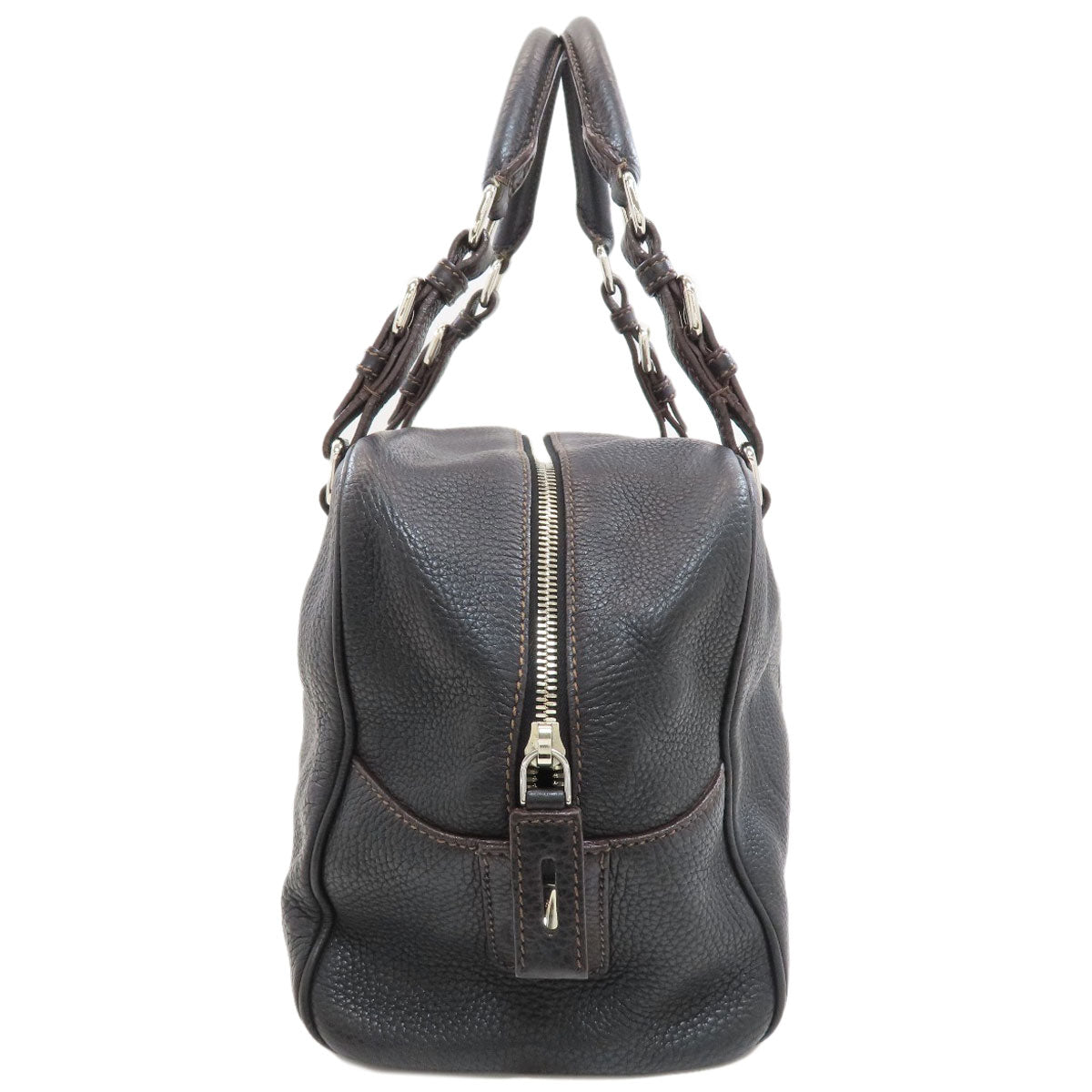 PRADA Embossed logo Handbag Leather Ladies [Used]