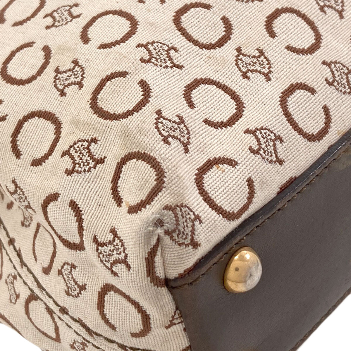 CELINE C Macadam Handbag Canvas LeatherLadies [Used]