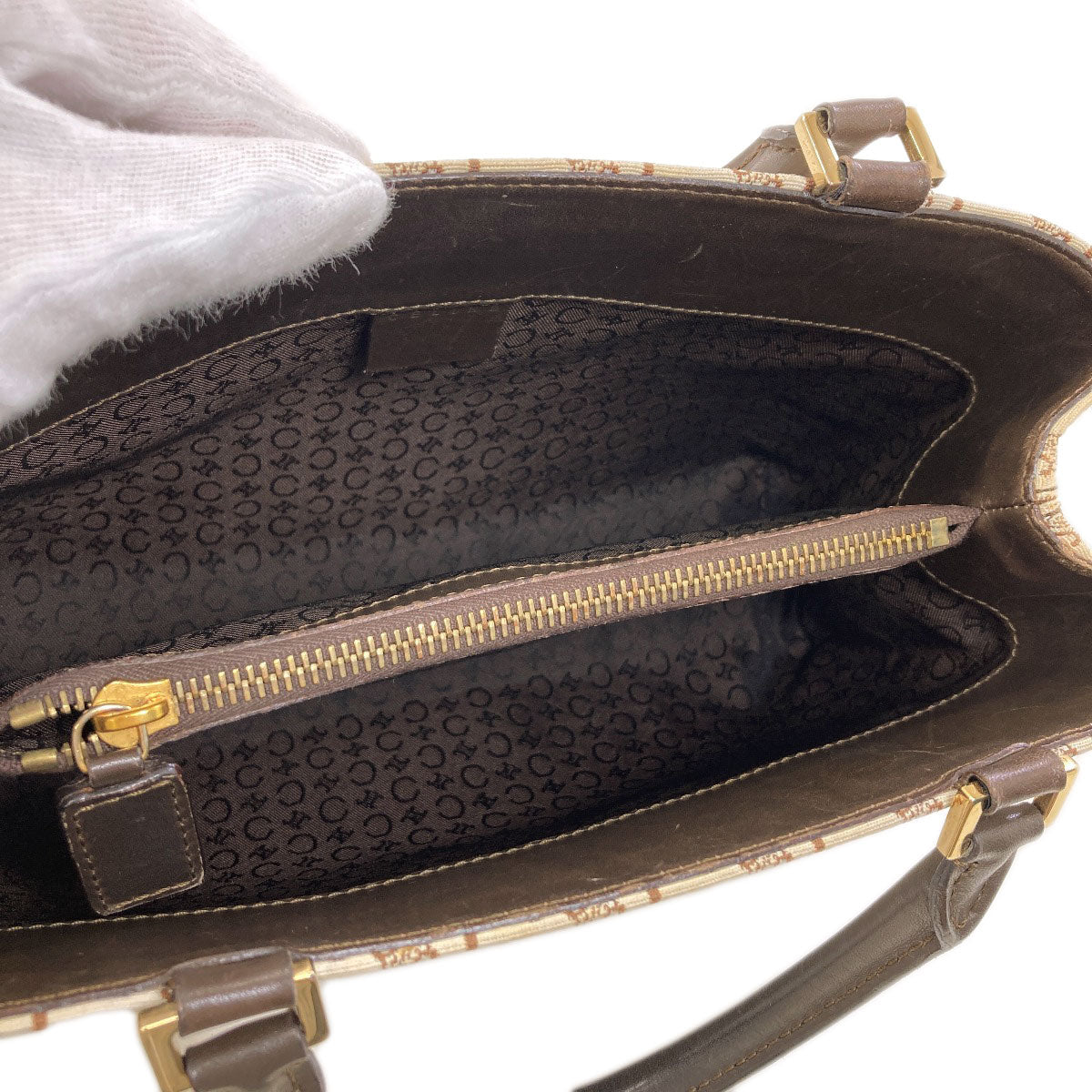 CELINE C Macadam Handbag Canvas LeatherLadies [Used]
