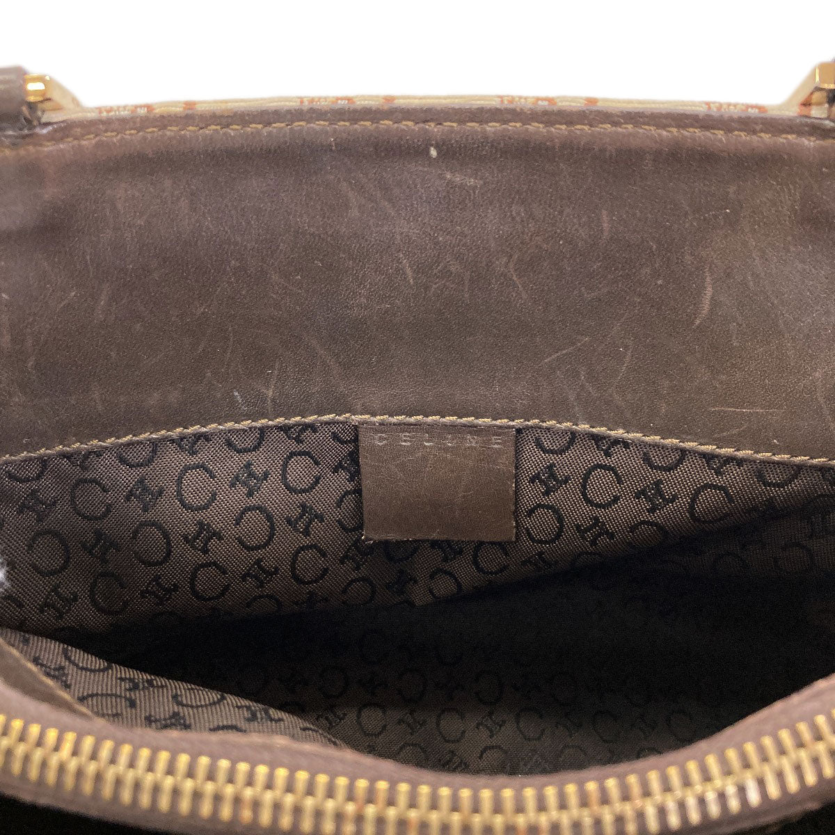 CELINE C Macadam Handbag Canvas LeatherLadies [Used]
