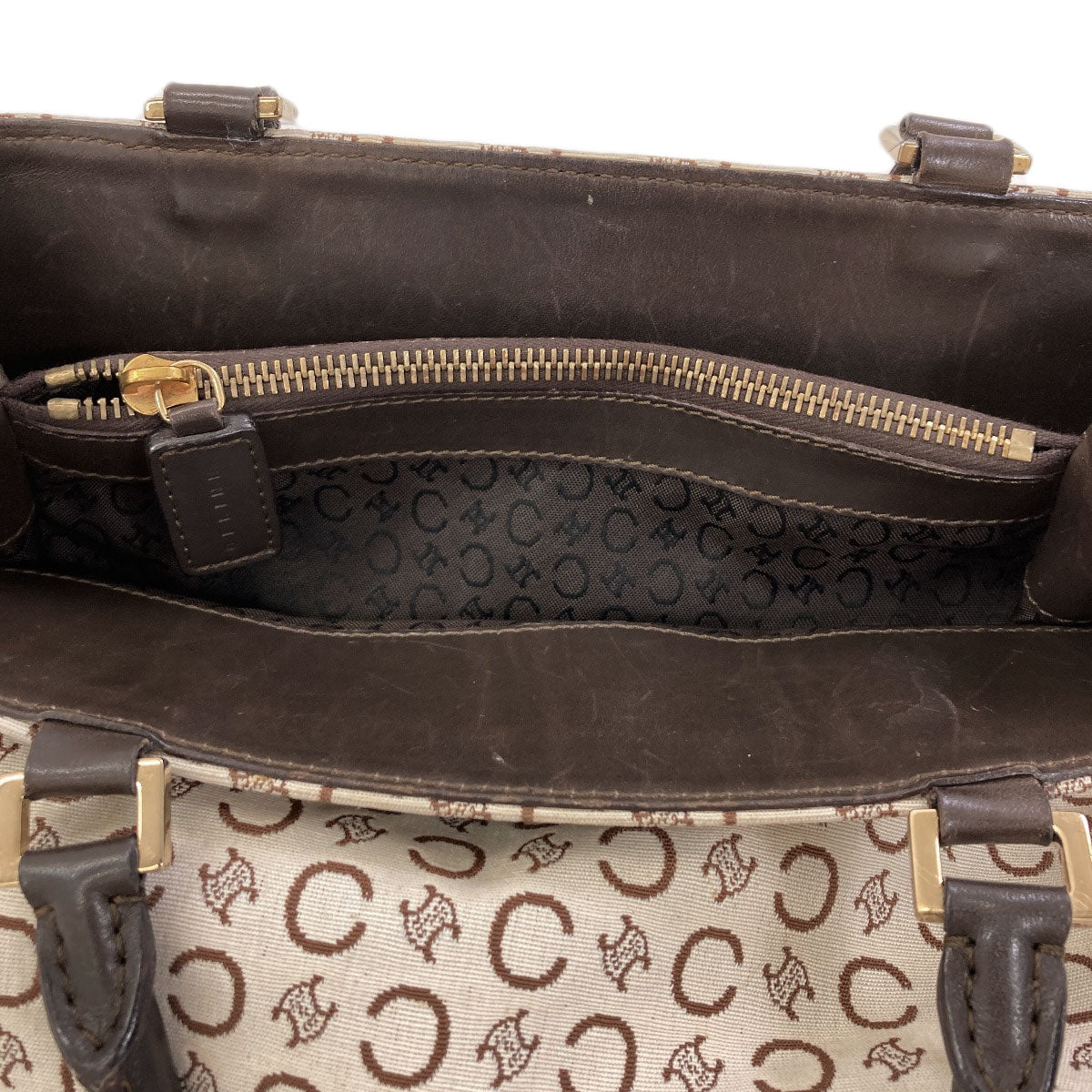 CELINE C Macadam Handbag Canvas LeatherLadies [Used]