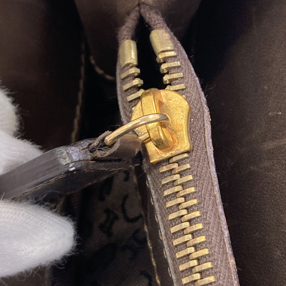 CELINE C Macadam Handbag Canvas LeatherLadies [Used]