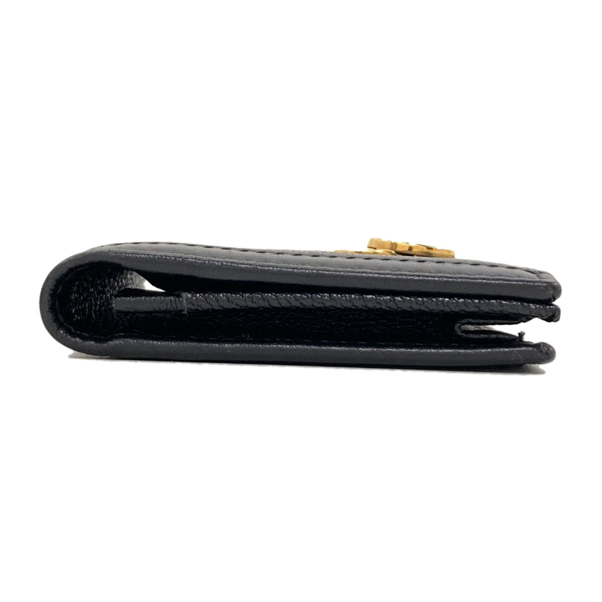 BVLGARI logo Card Case Leather Ladies [Used]