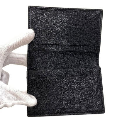 BVLGARI logo Card Case Leather Ladies [Used]