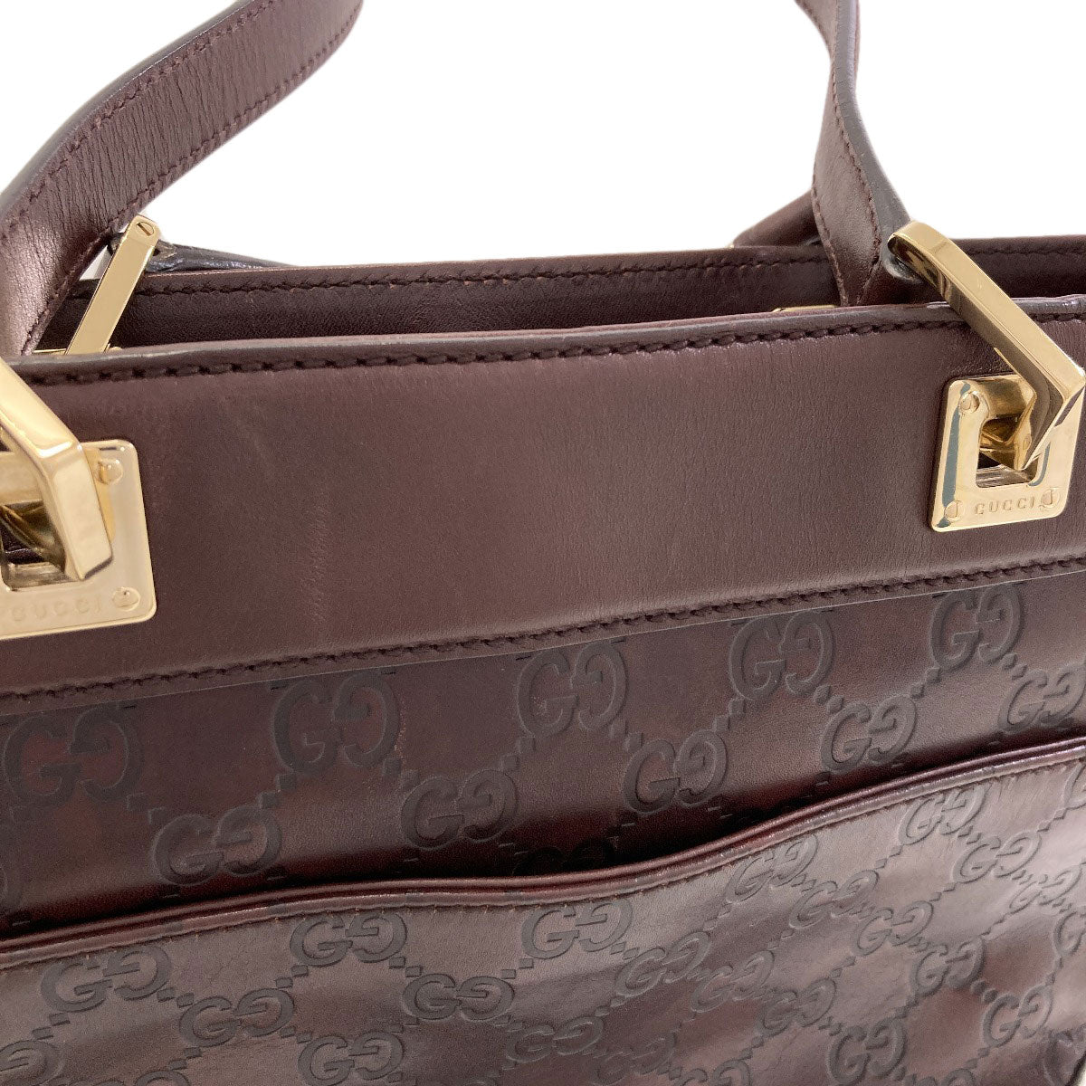 GUCCI 145994 GG Signature Guccissima Horsebit Handbag Leather Ladies [Used]