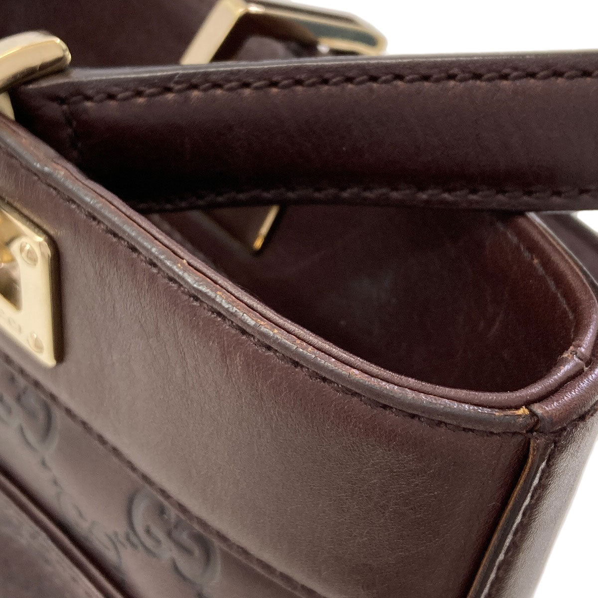 GUCCI 145994 GG Signature Guccissima Horsebit Handbag Leather Ladies [Used]