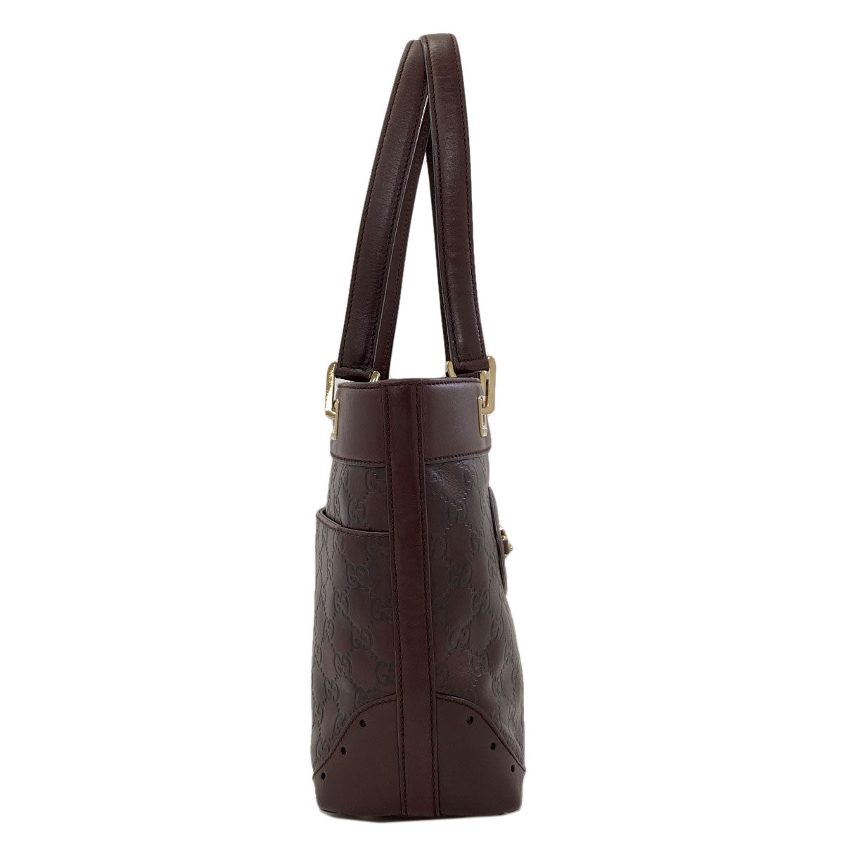 GUCCI 145994 GG Signature Guccissima Horsebit Handbag Leather Ladies [Used]