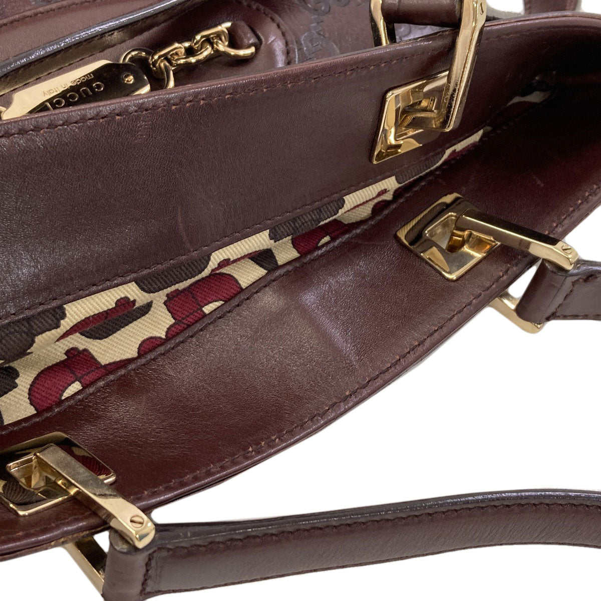 GUCCI 145994 GG Signature Guccissima Horsebit Handbag Leather Ladies [Used]