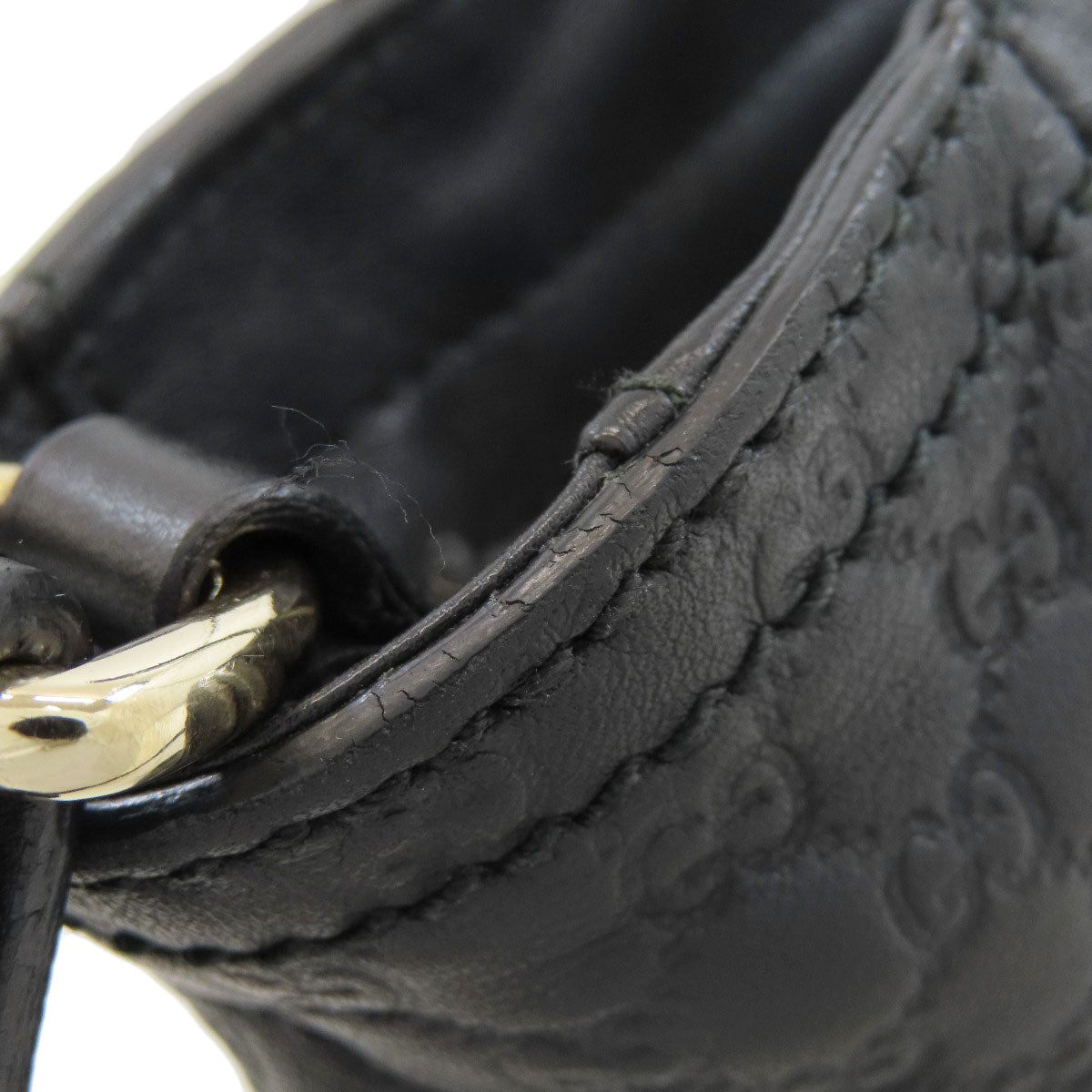 GUCCI 449241 Outlet GG Signature Microsima 2WAY Handbag Leather Ladies [Used]