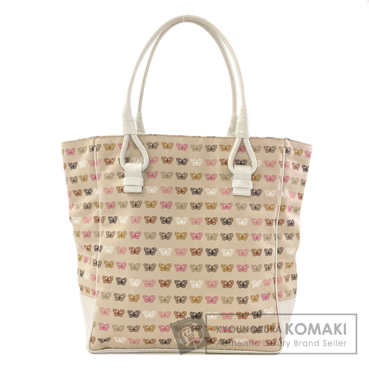 BOTTEGA VENETA Butterfly pattern Tote Bag Canvas Ladies [Used]