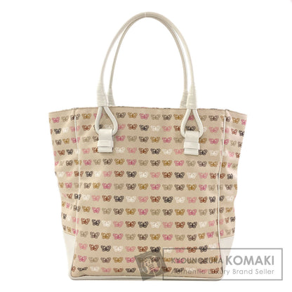 BOTTEGA VENETA Butterfly pattern Tote Bag Canvas Ladies [Used]