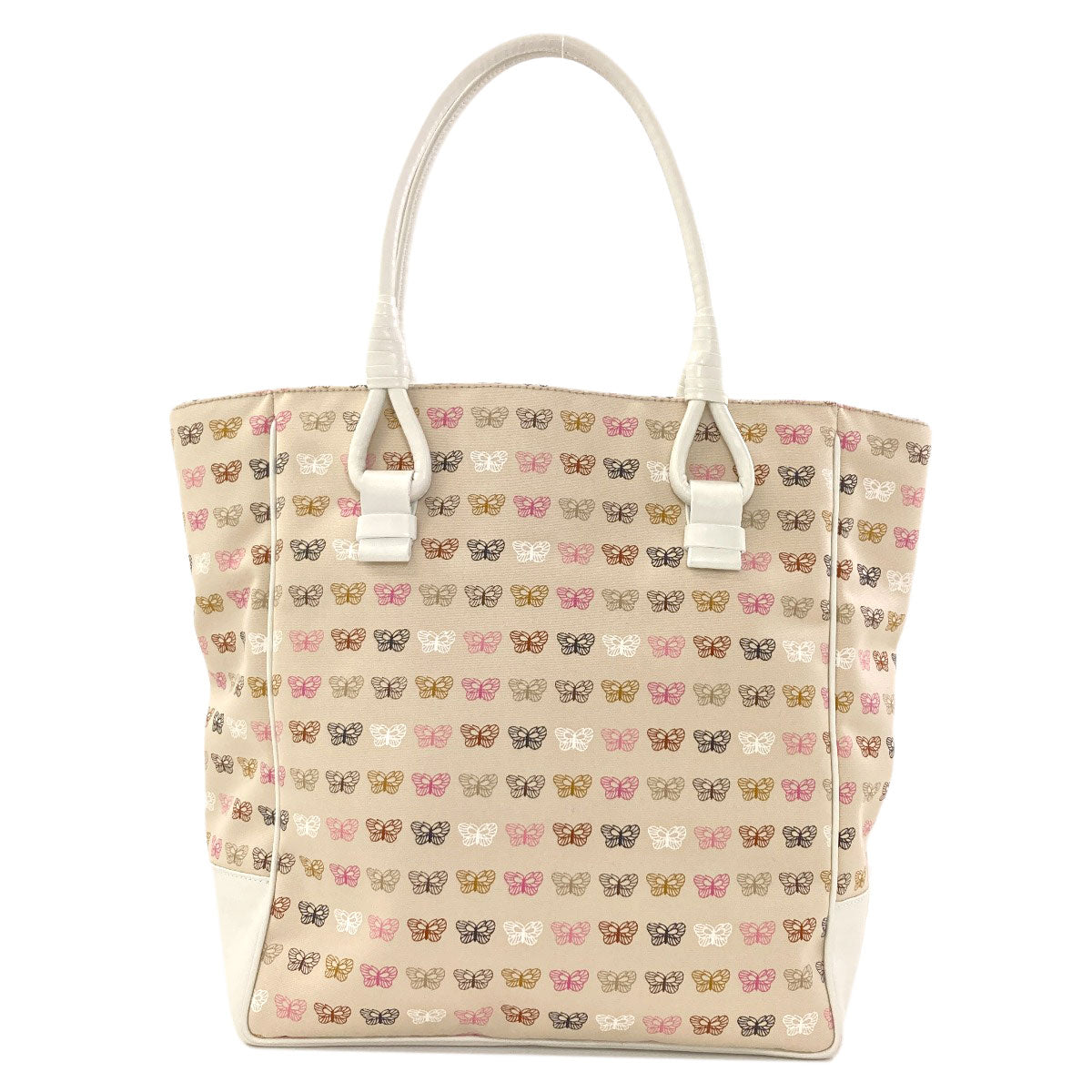 BOTTEGA VENETA Butterfly pattern Tote Bag Canvas Ladies [Used]