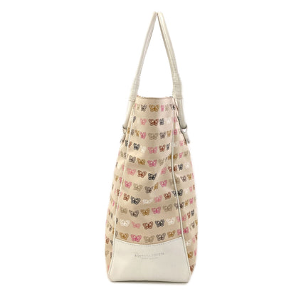 BOTTEGA VENETA Butterfly pattern Tote Bag Canvas Ladies [Used]