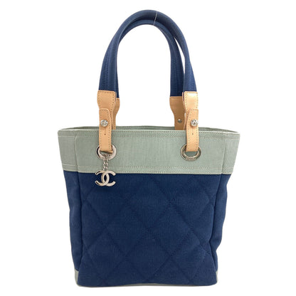 CHANEL Paris Biarritz SilverHardware Tote Bag Canvas Ladies [Used]