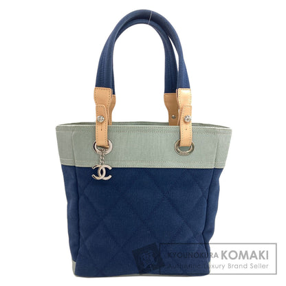 CHANEL Paris Biarritz SilverHardware Tote Bag Canvas Ladies [Used]