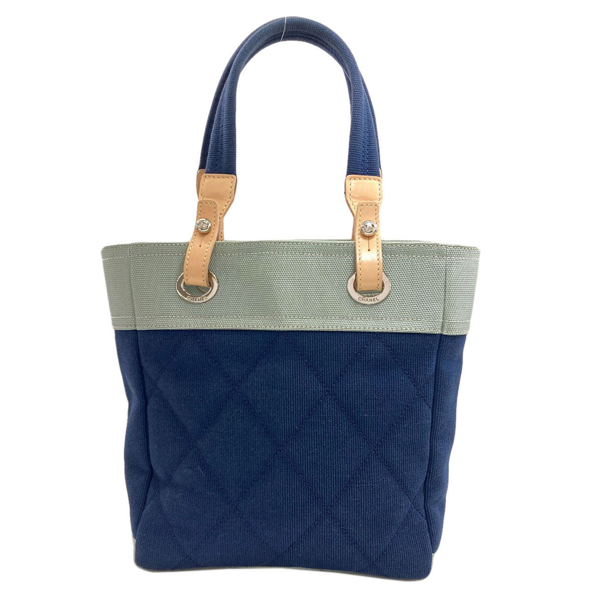 CHANEL Paris Biarritz SilverHardware Tote Bag Canvas Ladies [Used]
