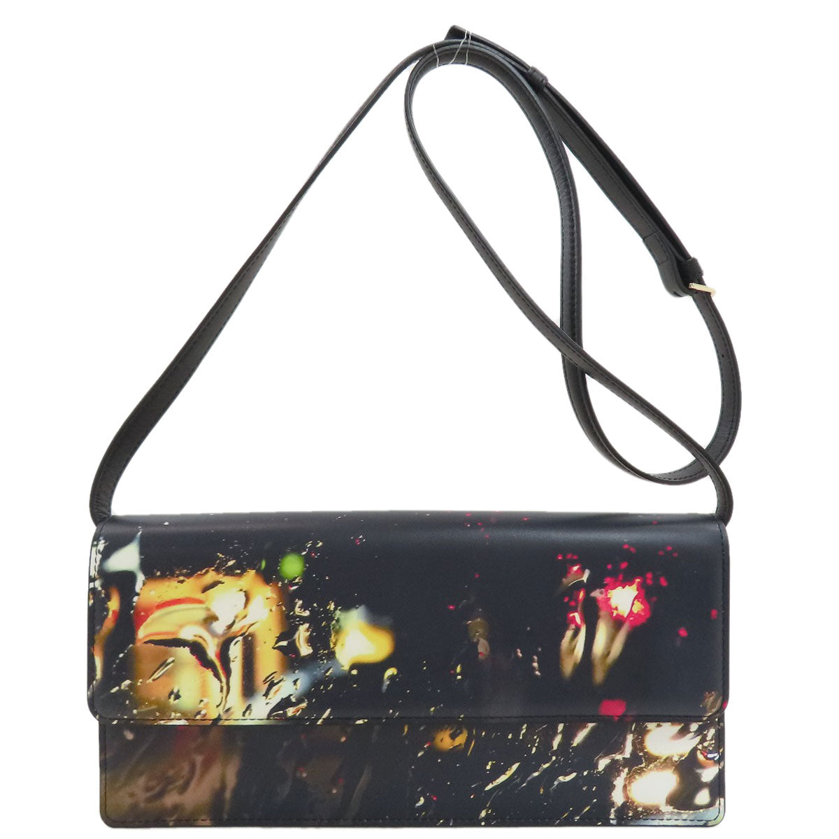 agnes b. Printed Long Shoulder Shoulder Bag Leather Ladies [Used]