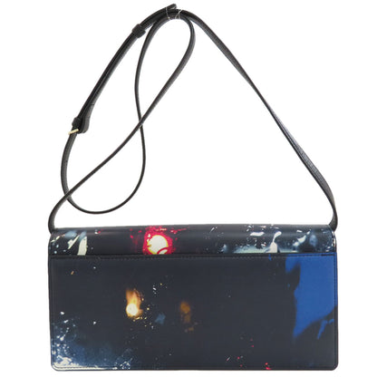 agnes b. Printed Long Shoulder Shoulder Bag Leather Ladies [Used]