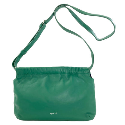 agnes b. logo Shoulder Bag Leather Ladies [Used]