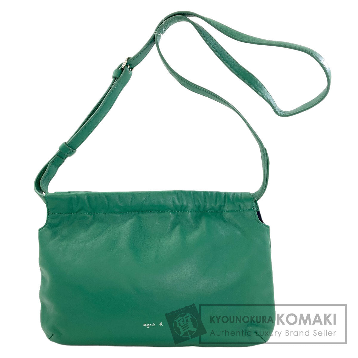 agnes b. logo Shoulder Bag Leather Ladies [Used]