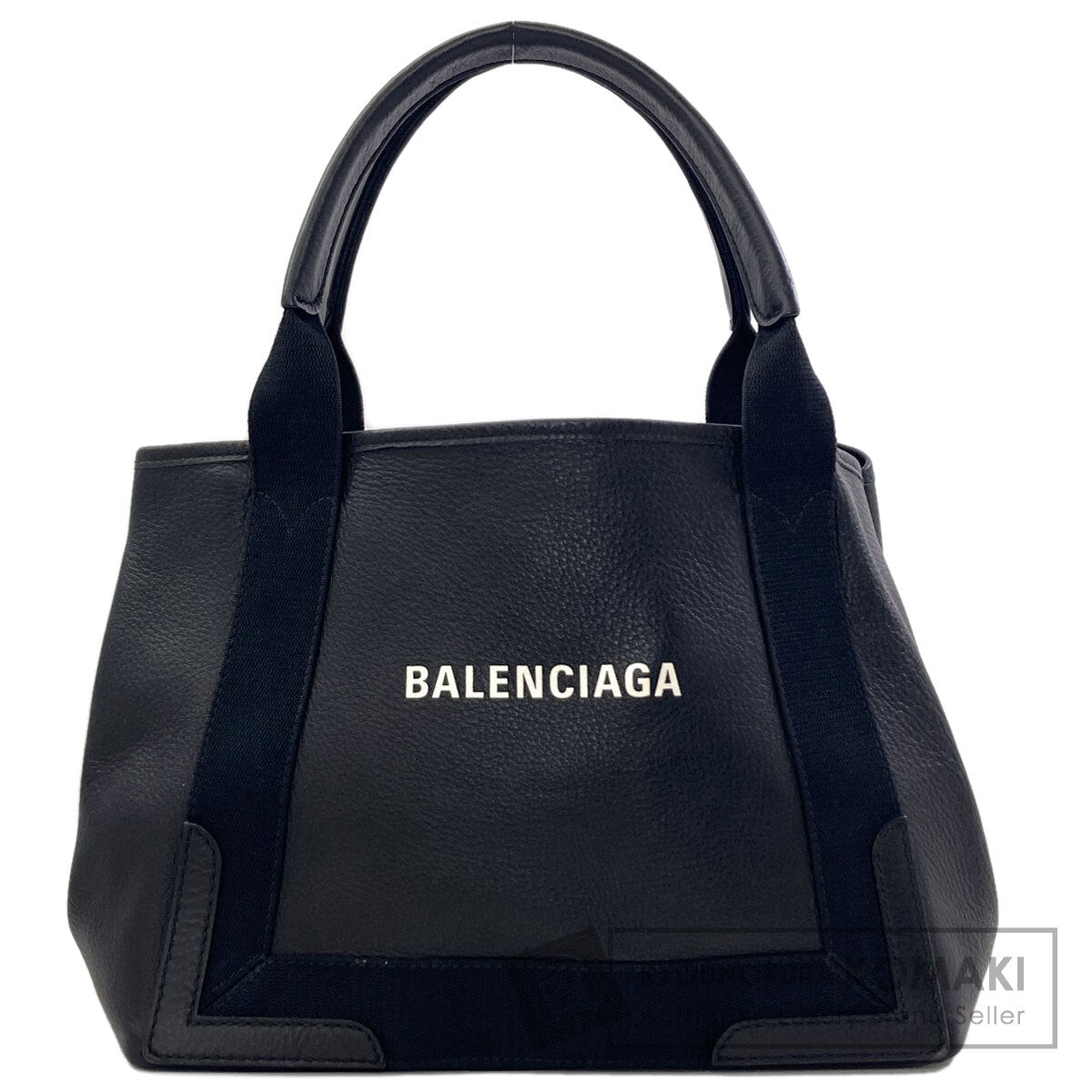 BALENCIAGA 333933 NAVY CABAS Tote Bag Leather Ladies [Used]
