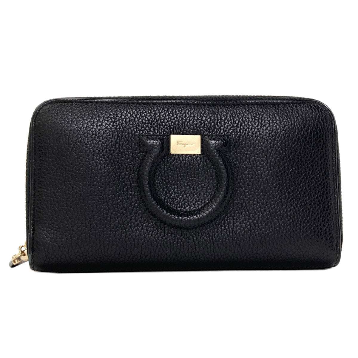 Salvatore Ferragamo Gancini Long wallet (with coin pocket) Leather Ladies [Used]