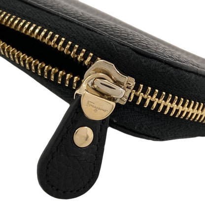 Salvatore Ferragamo Gancini Long wallet (with coin pocket) Leather Ladies [Used]
