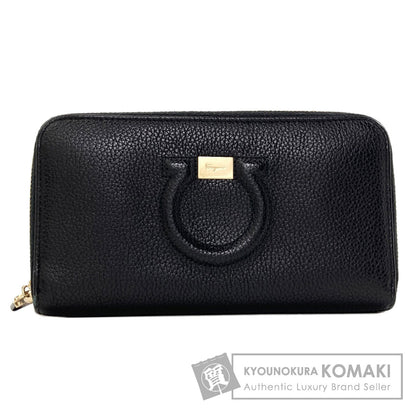 Salvatore Ferragamo Gancini Long wallet (with coin pocket) Leather Ladies [Used]