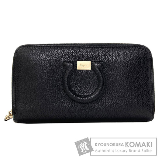 Salvatore Ferragamo Gancini Long wallet (with coin pocket) Leather Ladies [Used]