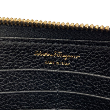 Salvatore Ferragamo Gancini Long wallet (with coin pocket) Leather Ladies [Used]