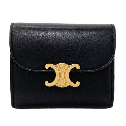 CELINE Small flap wallet Triomphe Tri-fold wallet (with Coin Pocket) Leather Ladies [Used]