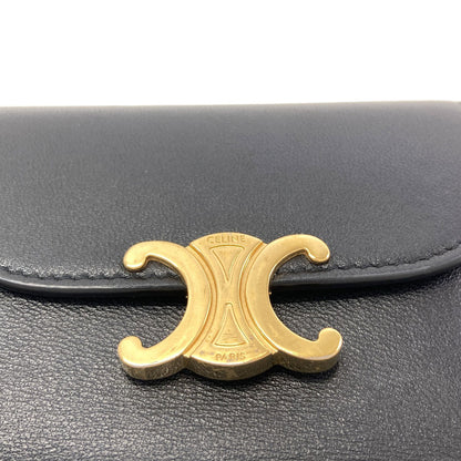 CELINE Small flap wallet Triomphe Tri-fold wallet (with Coin Pocket) Leather Ladies [Used]