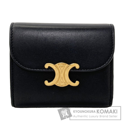 CELINE Small flap wallet Triomphe Tri-fold wallet (with Coin Pocket) Leather Ladies [Used]