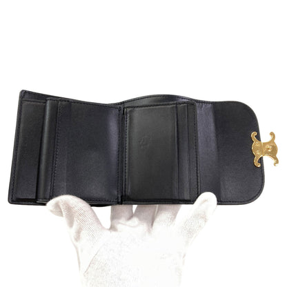 CELINE Small flap wallet Triomphe Tri-fold wallet (with Coin Pocket) Leather Ladies [Used]