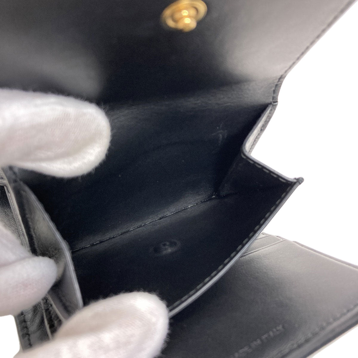 CELINE Small flap wallet Triomphe Tri-fold wallet (with Coin Pocket) Leather Ladies [Used]