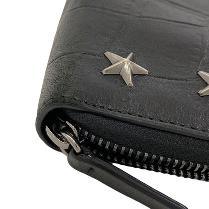 Jimmy Choo Star studs Long wallet (with coin pocket) Leather Ladies [Used]