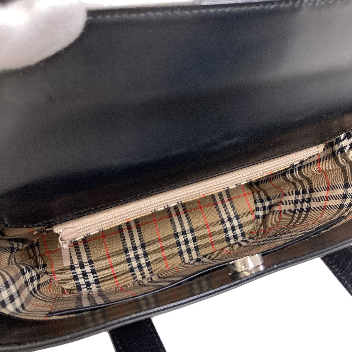 BURBERRY Burberry Check Handbag Leather Ladies [Used]