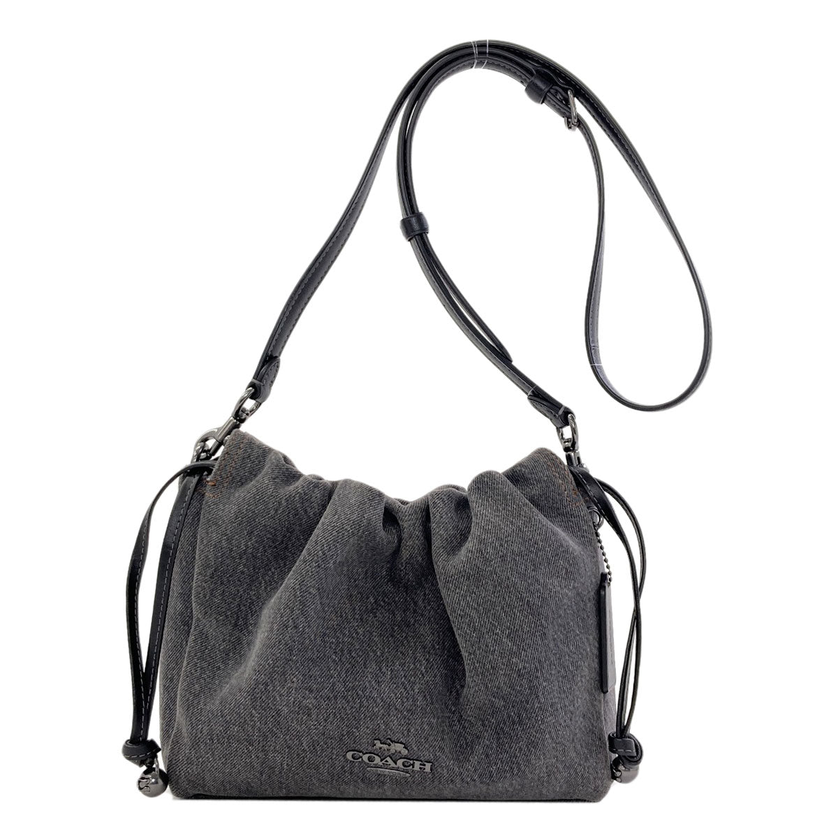 COACH CAK36 Fay Drawstring Shoulder Bag Denim Ladies [Used]