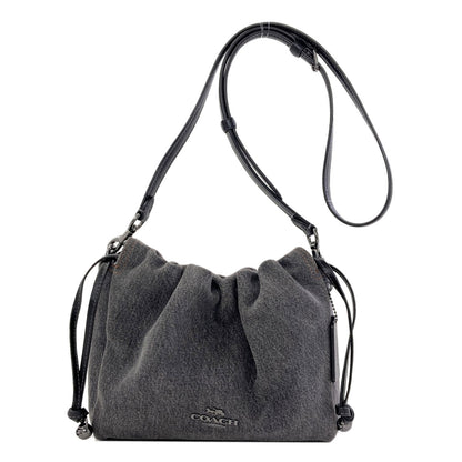 COACH CAK36 Fay Drawstring Shoulder Bag Denim Ladies [Used]