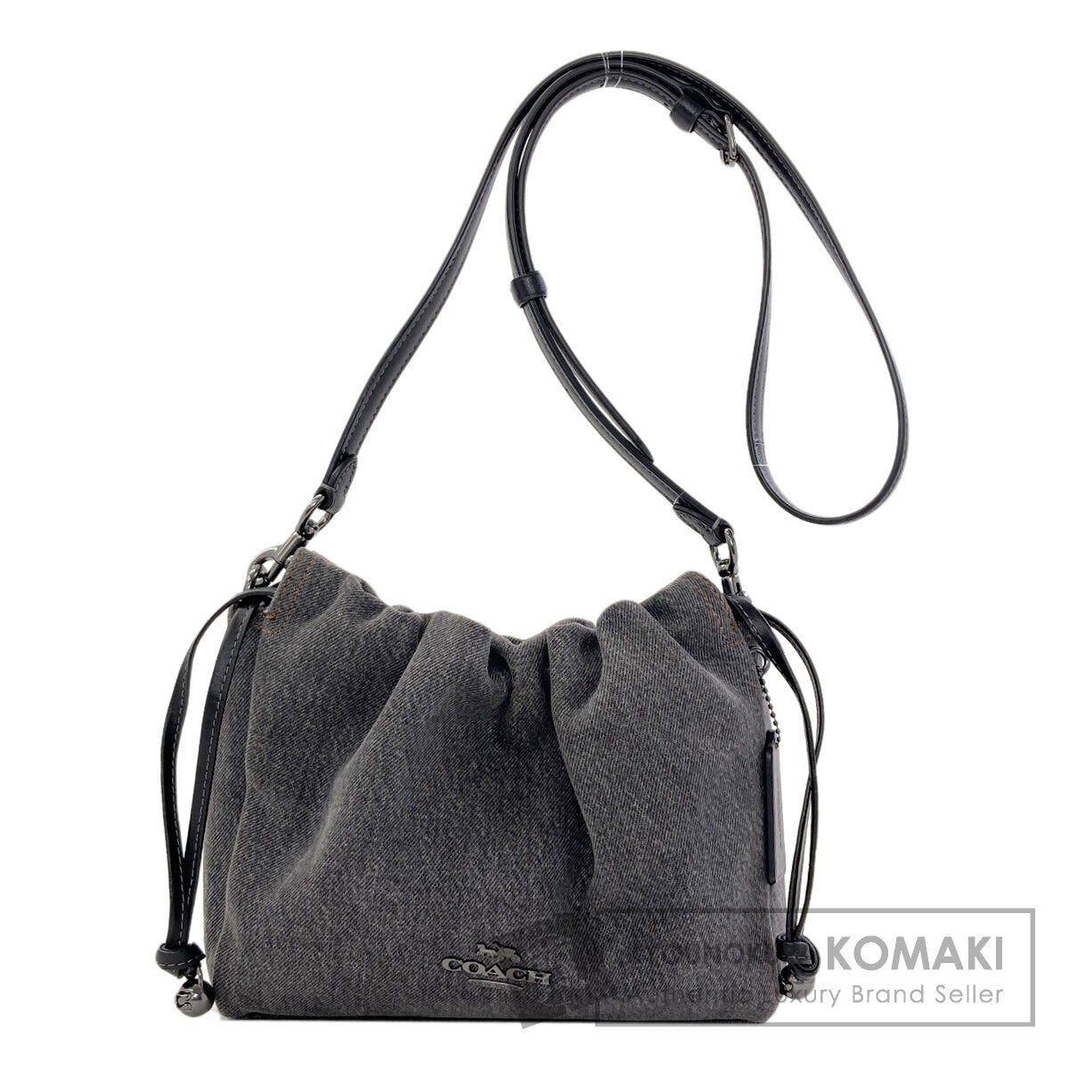 COACH CAK36 Fay Drawstring Shoulder Bag Denim Ladies [Used]