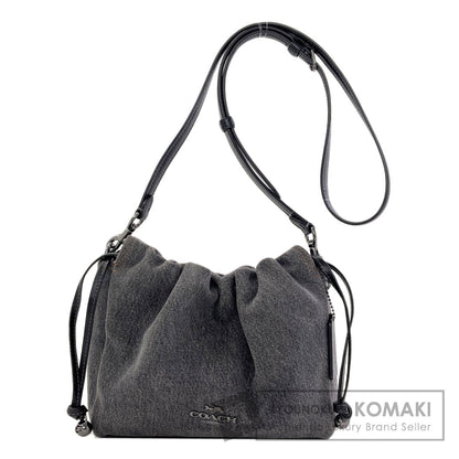 COACH CAK36 Fay Drawstring Shoulder Bag Denim Ladies [Used]