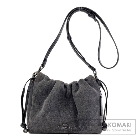 COACH CAK36 Fay Drawstring Shoulder Bag Denim Ladies [Used]